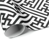 Sayagata fett japan traditionelles Muster schwarze Geschenkpapier (Rolleneckpunkt)