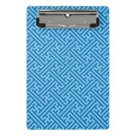 Sayagata Muster, Japanisch, Blau und Baby Blue Mini Klemmbrett