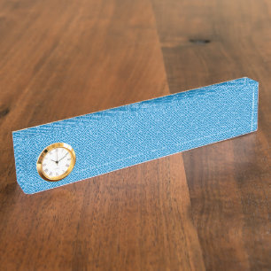 Sayagata Muster, Japanisch, Blau und Baby Blue Namensplakette