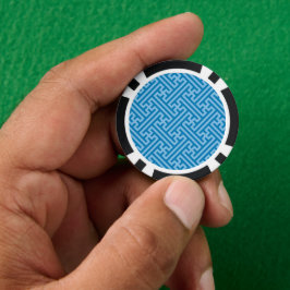 Sayagata Muster, Japanisch, Blau und Baby Blue Pokerchips
