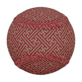 Sayagata Muster, Japanisch, Burgund und Gold Baseball (Rückseite)