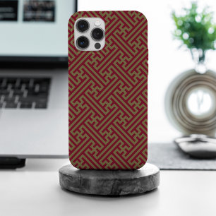 Sayagata Muster, Japanisch, Burgund und Gold Case-Mate iPhone Hülle