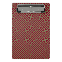 Sayagata Muster, Japanisch, Burgund und Gold Mini Klemmbrett