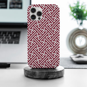 Sayagata Muster, Japanisch, Burgund und Weiß Case-Mate iPhone Hülle