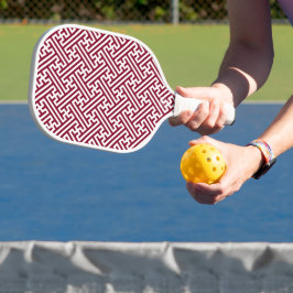 Sayagata Muster, Japanisch, Burgund und Weiß Pickleball Schläger