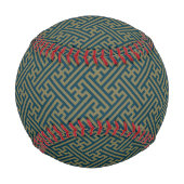 Sayagata Muster, Japanisch, Gold und Navy Blue Baseball (Rückseite)