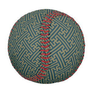Sayagata Muster, Japanisch, Gold und Navy Blue Baseball