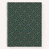 Sayagata Muster, Japanisch, Gold und Navy Blue Notizblock (Vorderseite)