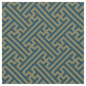 Sayagata Muster, Japanisch, Gold und Navy Blue Stoff (Nahaufnahme)