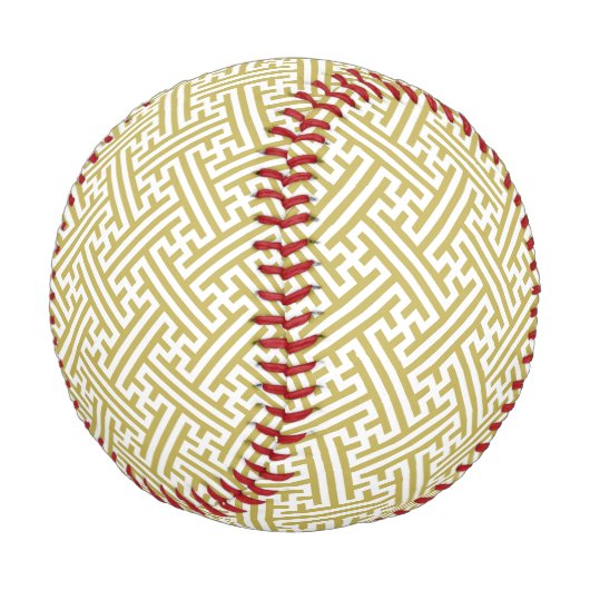 Sayagata Muster, Japanisch, Gold und Weiß Baseball (Schrägansicht)