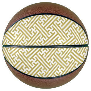 Sayagata Muster, Japanisch, Gold und Weiß Basketball