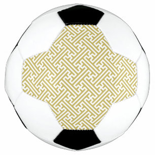 Sayagata-Muster, Japanisch, Gold und Weiß Fußball