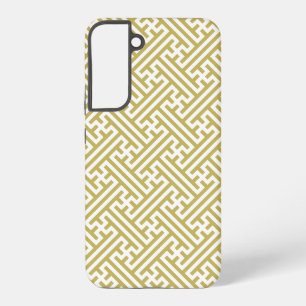 Sayagata Muster, Japanisch, Gold und Weiß Samsung Galaxy Hülle