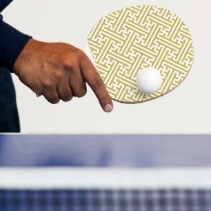 Sayagata Muster, Japanisch, Gold und Weiß Tischtennis Schläger
