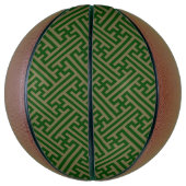 Sayagata-Muster, Japanisch, Grün und Gold Basketball (Vertikal)