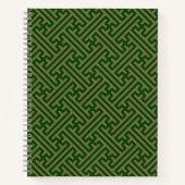 Sayagata-Muster, Japanisch, Grün und Gold Notizblock (Vorderseite)