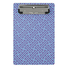 Sayagata-Muster, japanisch, Lila und blau Mini Klemmbrett