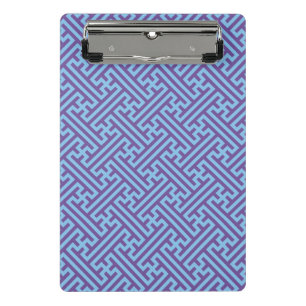 Sayagata-Muster, Japanisch, Lila und Blau Mini Klemmbrett