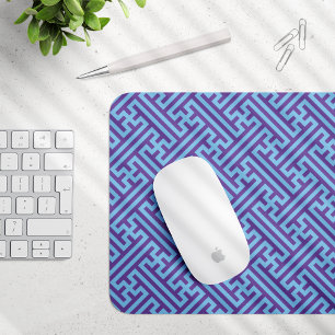 Sayagata-Muster, japanisch, Lila und blau Mousepad