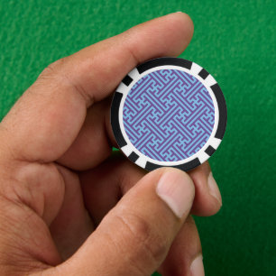 Sayagata-Muster, japanisch, Lila und blau Pokerchips