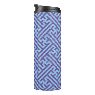 Sayagata-Muster, japanisch, Lila und blau Thermosbecher