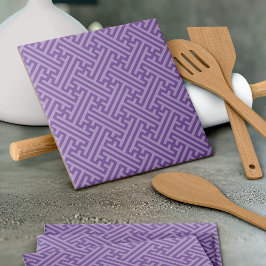 Sayagata-Muster, japanisch, Lila und rosa Fliese