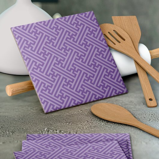 Sayagata-Muster, japanisch, Lila und rosa Fliese