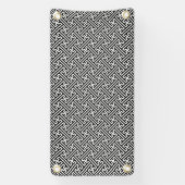 Sayagata-Muster, Japanisch, Schwarz und Weiß Banner (Vertikal)