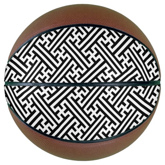 Sayagata-Muster, Japanisch, Schwarz und Weiß Basketball (Vorderseite)