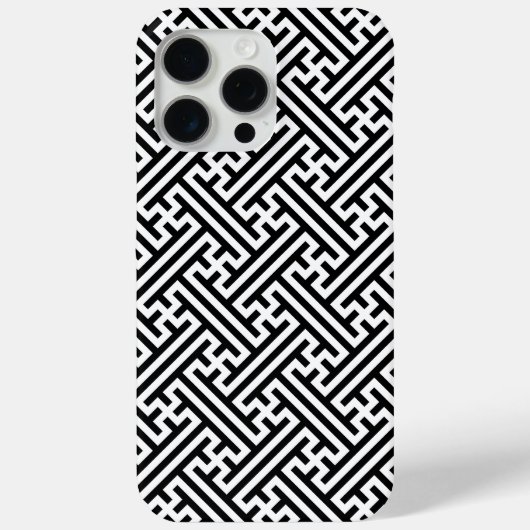 Sayagata-Muster, Japanisch, Schwarz und Weiß Case-Mate iPhone Hülle (Rückseite)