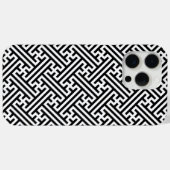 Sayagata-Muster, Japanisch, Schwarz und Weiß Case-Mate iPhone Hülle (Rückseite (Horizontal))
