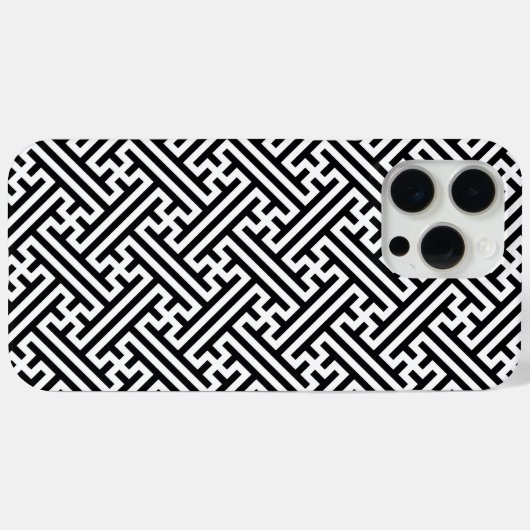 Sayagata-Muster, Japanisch, Schwarz und Weiß Case-Mate iPhone Hülle (Rückseite (Horizontal))