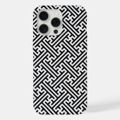 Sayagata-Muster, Japanisch, Schwarz und Weiß iPhone Hülle (Rückseite)