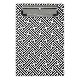 Sayagata-Muster, Japanisch, Schwarz und Weiß Mini Klemmbrett