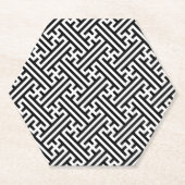 Sayagata-Muster, Japanisch, Schwarz und Weiß Untersetzer (Vorderseite)