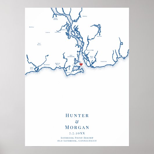 Saybrook Point Resort Hochzeitsgästebuch Poster (Vorne)
