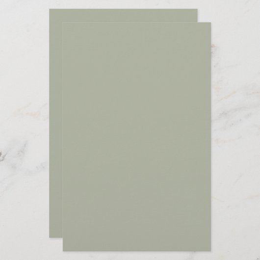Saybrook Sage Solid Color Briefpapier (Vorne/Hinten)