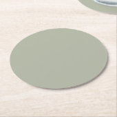 Saybrook Sage Solid Color Runder Pappuntersetzer (Angewinkelt)