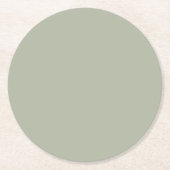 Saybrook Sage Solid Color Runder Pappuntersetzer (Vorderseite)