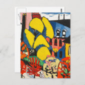 Sayen - Bäume, buntes Gemälde, Postkarte (Vorne/Hinten)