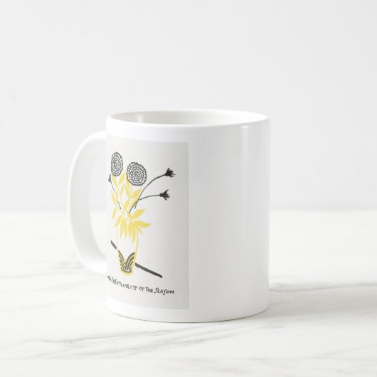 Saÿens "Mit den Komplimenten der Saison" Kaffeetasse (Vorderseite Links)