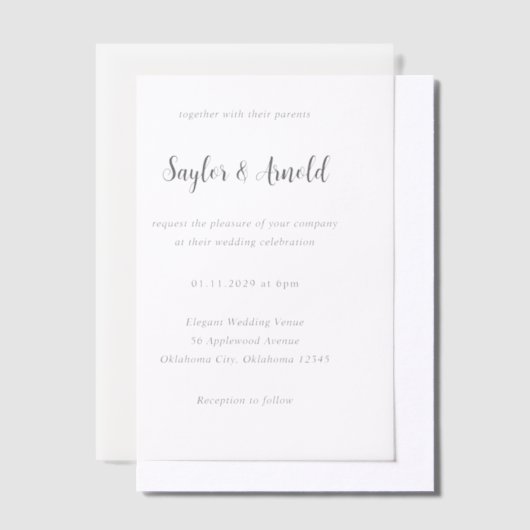 Saylor Modern Wedding Pergament Einladungen (Versetzt)