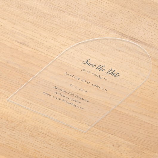 Saylor Modern Wedding rettet das Datum Acryleinladungen (Ablage )