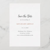 Saylor Modern Wedding rettet das Datum Folieneinladung (Vorderseite)