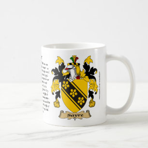 Sayre, der Ursprung, die Bedeutung und das Wappen Kaffeetasse