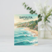 Sayulita Beach Surf Break Mexiko Postkarte (Stehend Vorderseite)