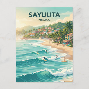 Sayulita Beach Surf Break Mexiko Postkarte