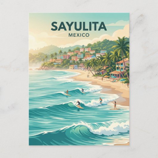 Sayulita Beach Surf Break Mexiko Postkarte (Vorderseite)