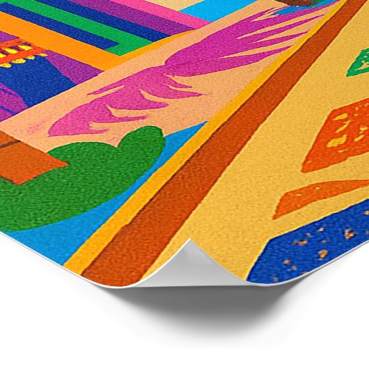 Sayulita Mexico Colorful Travel Poster (Ecke)