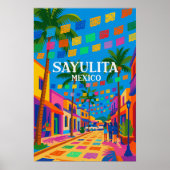 Sayulita Mexico Colorful Travel Poster (Vorne)